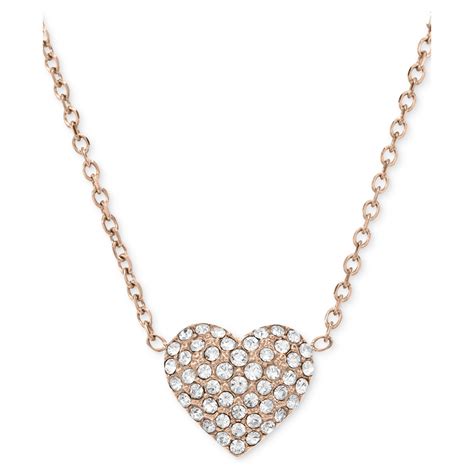 michael kors necklace rose gold knot|Michael Kors gold heart necklace.